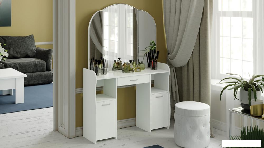 Туалетный столик с зеркалом Трия София Т2 (белый)