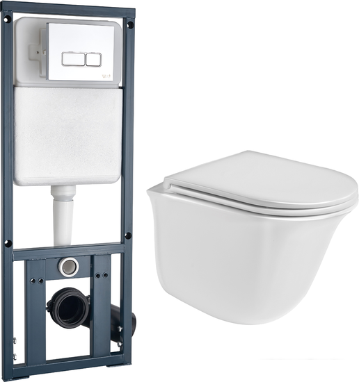 Унитаз подвесной WeltWasser Telbach 004 GL-WT + Marberg 410 SE (белый глянец/хром)