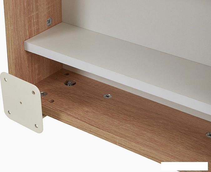 Банкетки, тумбы и полки для обуви Трия Тип 16 с зеркалом (дуб сонома/белая шагрень)