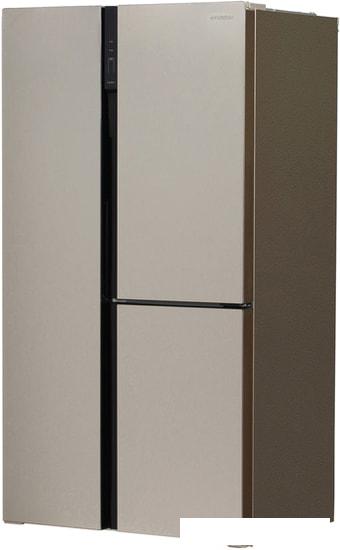 Холодильник side by side Hyundai CS6073FV (золотистое стекло)