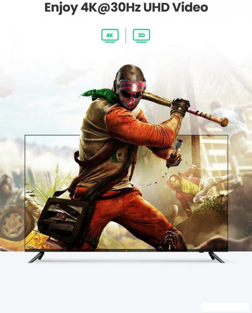 Переключатель Ugreen CM332 80125 4 x HDMI (с пультом ДУ, черный)