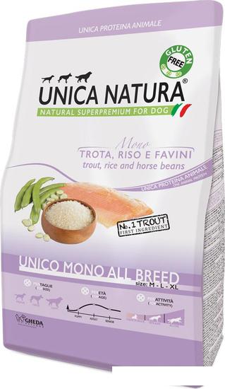 Корма для собак Unica Natura Unico Mono All Breed с форелью, рисом, конскими бобами 12 кг