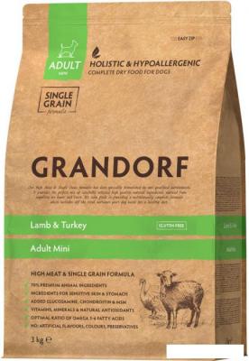 Сухой корм для собак Grandorf Dog Mini Breeds Lamb &amp; Turkey (с ягненком и индейкой) 3 кг