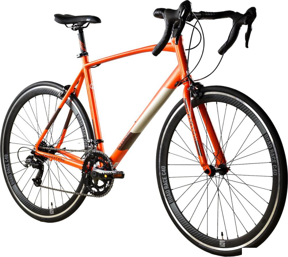Велосипед Stark Peloton 700.1 р.20 2024 (оранжевый/черный/серый)