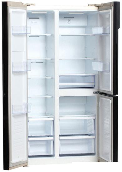 Холодильник side by side Hyundai CS6073FV (золотистое стекло)