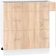 Шкаф напольный Кортекс-мебель Корнелия Лира НШ80р3ш без столешницы (дуб сонома)