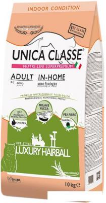 Корма для кошек Unica Classe Indoor Condition Adult In-Home Luxury Hairball Chicken 10 кг