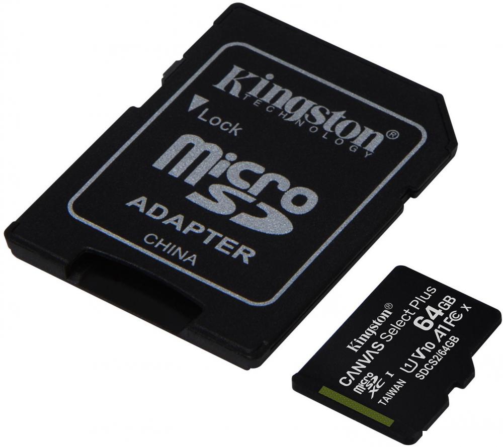 Карта памяти Kingston Canvas Select Plus microSDXC 64GB (с адаптером)