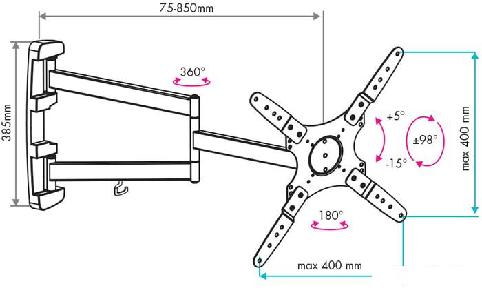 Кронштейны VLK TRENTO-19 (черный)