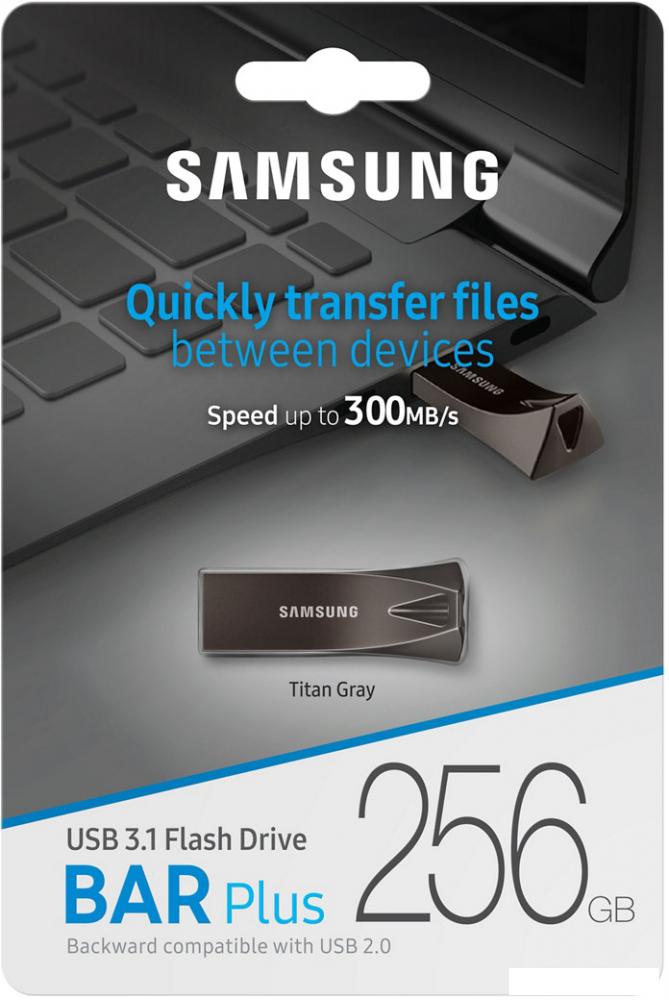 USB Flash Samsung BAR Plus 256GB (титан)