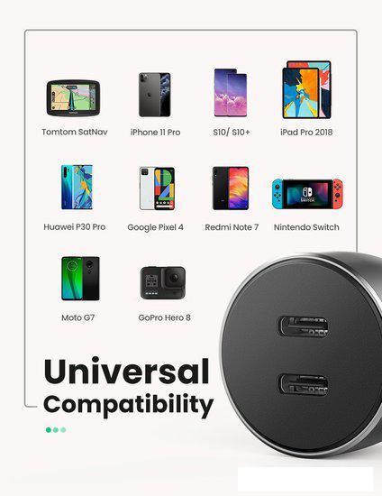 Автомобильное зарядное Ugreen CD213 70594