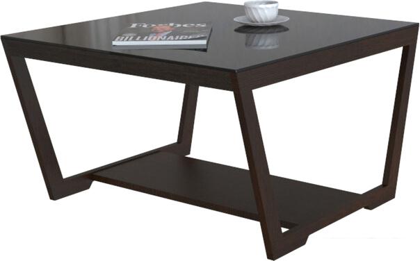 Журнальные столики и столы-трансформеры Мебелик BeautyStyle 1 (венге/стекло черное)