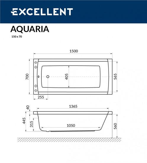 Ванна Excellent Aquaria 150x70 (с ножками)