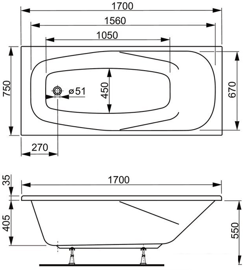 Ванны VagnerPlast Aronia 170х75