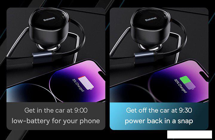 Автомобильное зарядное Baseus Enjoyment Pro 2-in-1 Car Charger C+L 60W C00057802111-02