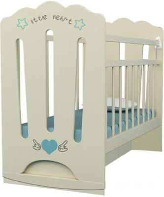 Детские кроватки VDK Little Heart колесо-качалка с маятником (слоновая кость)