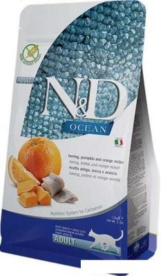 Корма для кошек Farmina N&D Grain Free Ocean Pumpkin Herring & Orange (Сельдь с морской тыквой и апельсином) 5 кг