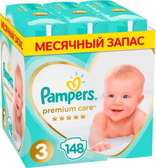 Детские подгузники Pampers Premium Care 3 (148 шт)
