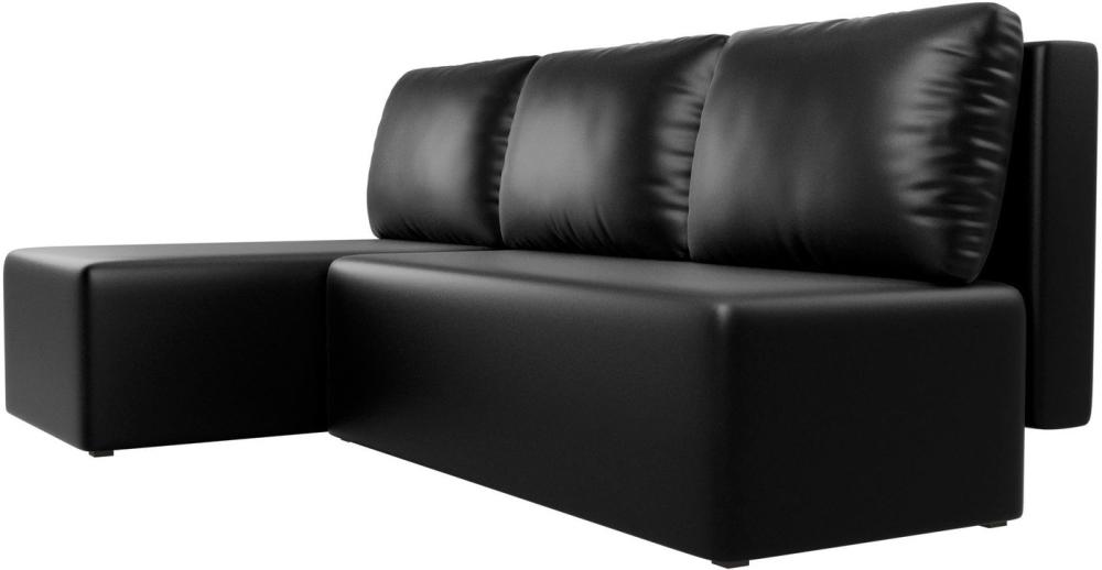 Диваны Лига диванов Поло 100443 (левый, экокожа, черный)