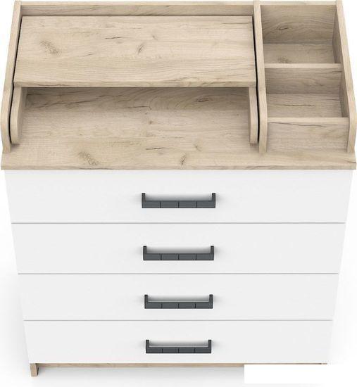 Детский комод Атон Мебель Marvin (дуб крафт серый/белый)