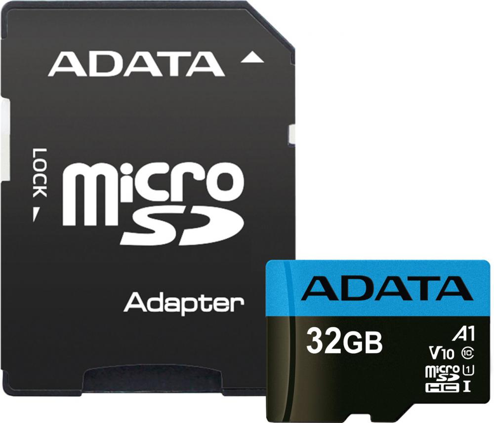 Карта памяти ADATA Premier AUSDH32GUICL10A1-RA1 microSDHC 32GB (с адаптером) Карта памяти ADATA Premier AUSDH32GUICL10A1-RA1 microSDHC 32GB (с адаптером)