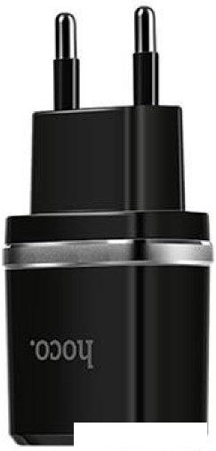Сетевое зарядное Hoco C12 (черный)