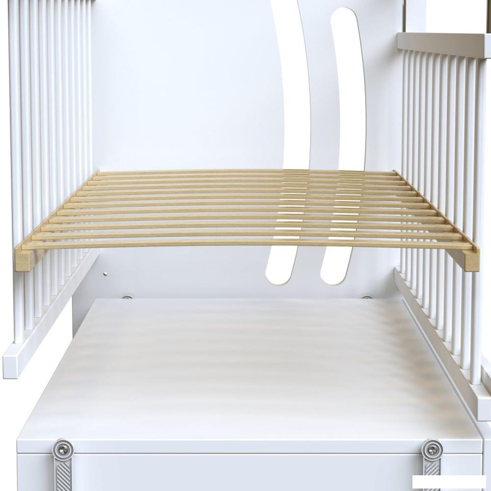 Классическая детская кроватка VDK Wind Tree маятник с ящиком (белый)