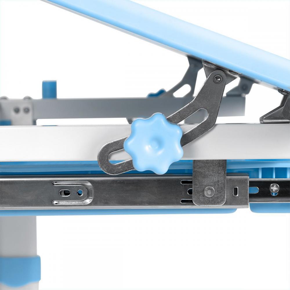 Парта Anatomica Avgusta + стул + выдвижной ящик + подставка (белый/голубой)