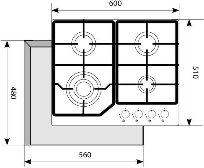 Варочные панели Akpo PGA 604 LGC WH