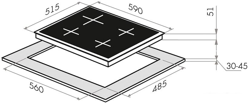 Варочная панель HOMSair HGG643TGCBG