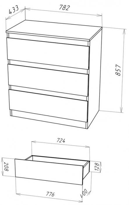 Комод НК-Мебель Stern Т-3 3-я 72674921 16мм (дуб сонома)