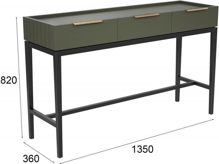 Туалетный столик без зеркала Алери Ричмонд (грей/черно-серый)