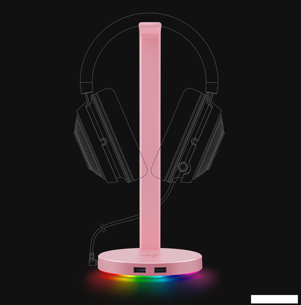 Подставка для наушников Razer Base Station V2 Chroma Quartz Pink