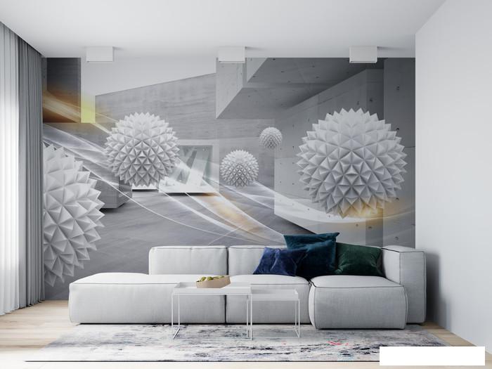 Обои ФабрикаФресок 3D Шары и бетонные стены 864270 (400x270)