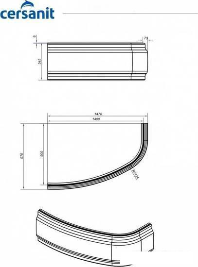 Фронтальный экран под ванну Cersanit Joanna 140 A63360