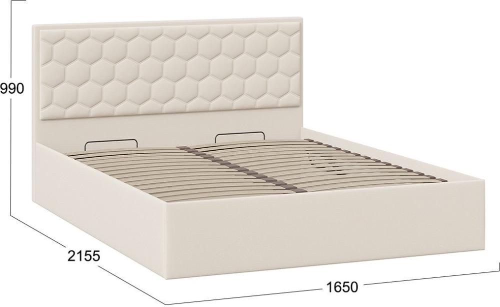 Кровати Трия Порто универсальная с ПМ и заглушиной 160x200 (велюр Confetti Cream)