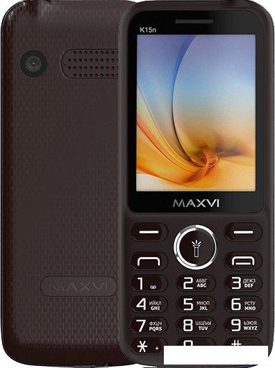 Кнопочный телефон Maxvi K15n (коричневый) Кнопочный телефон Maxvi K15n (коричневый)
