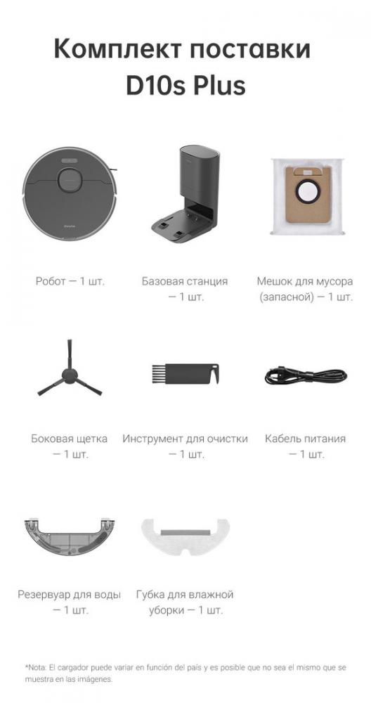 Робот-пылесос Dreame Bot D10s Plus (международная версия, черный)