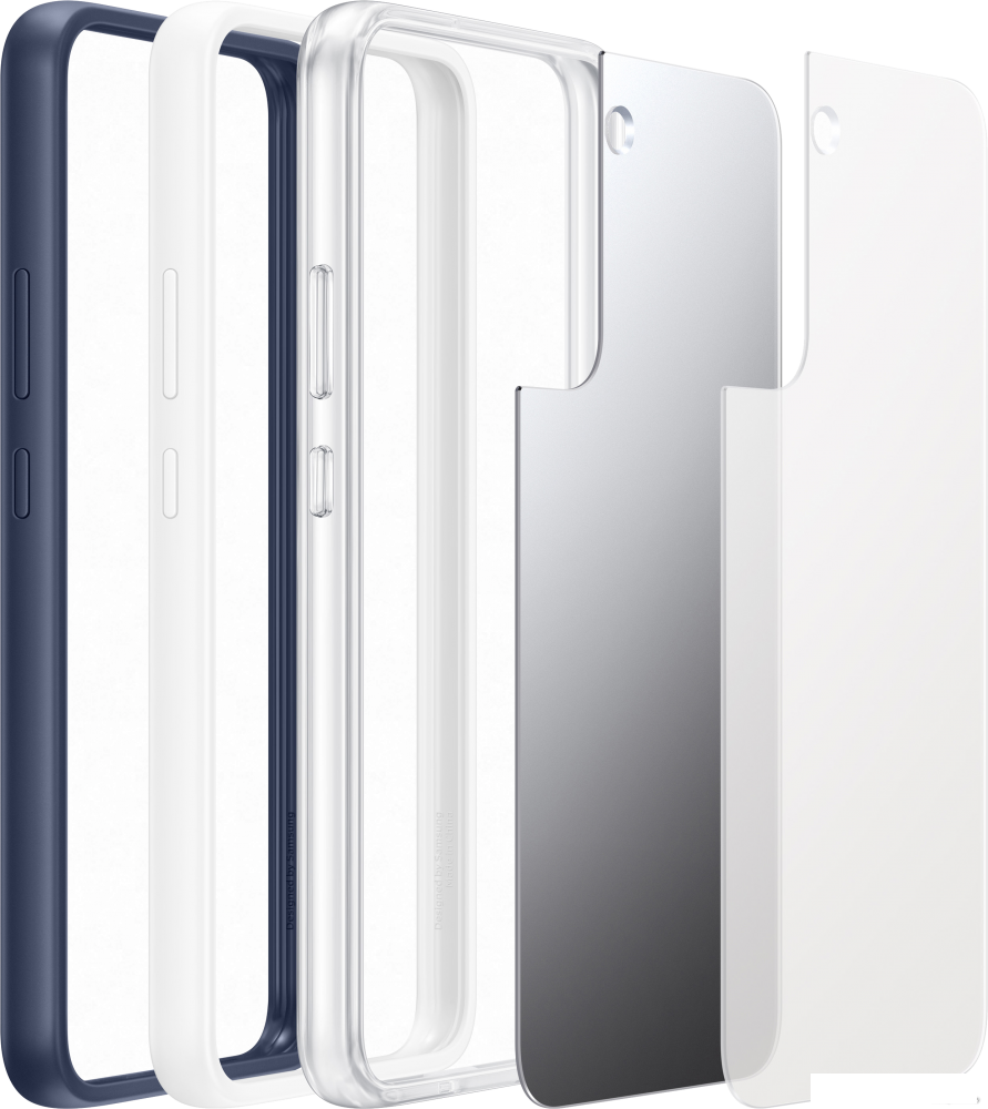 Чехол для телефона Samsung Frame Cover для S22+ (прозрачный с темно-синей рамкой)