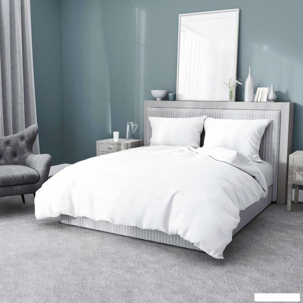 Постельное белье Samsara Страйп-сатин Дуэт 50х70 (белый)