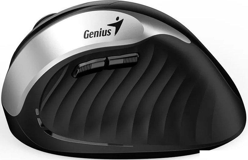 Вертикальная мышь Genius Ergo 8250S (черный/серебристый)