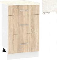 Шкаф напольный Кортекс-мебель Корнелия Лира НШ50р3ш (дуб сонома/королевский опал)