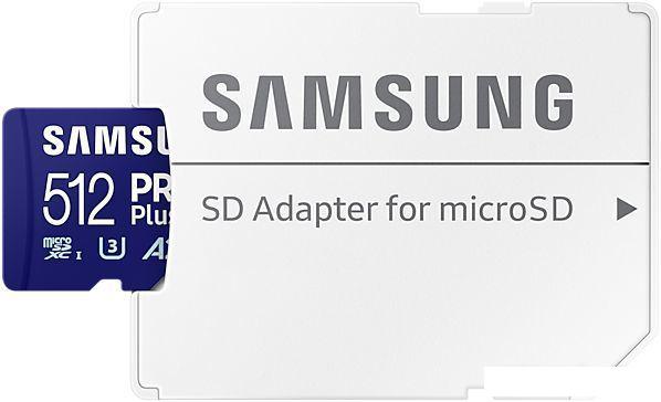 Карта памяти Samsung PRO Plus microSDXC 512GB MB-MD512SA/EU (с адаптером)