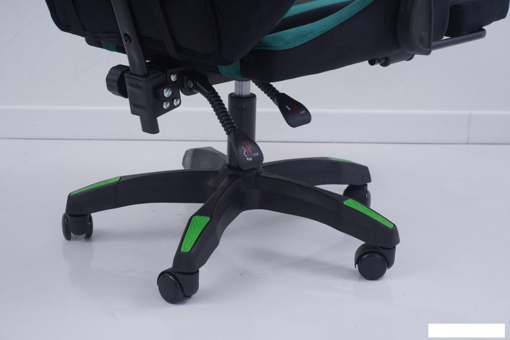 Игровое (геймерское) кресло Calviano 1584 (велюр, черный/зеленый)