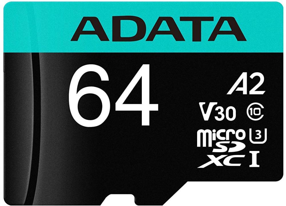 Карта памяти ADATA Premier Pro AUSDX64GUI3V30SA2-RA1 microSDXC 64GB (с адаптером) Карта памяти ADATA Premier Pro AUSDX64GUI3V30SA2-RA1 microSDXC 64GB (с адаптером)