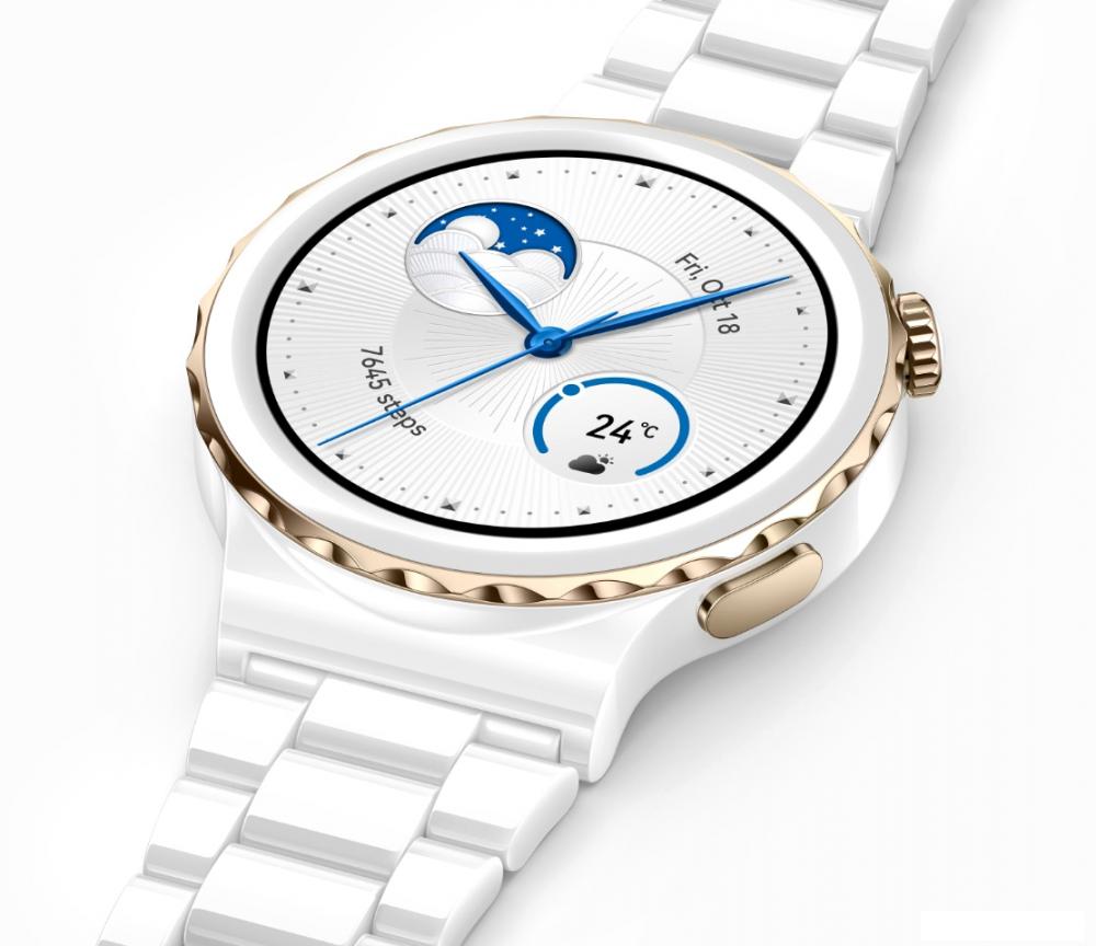 Умные часы Huawei Watch GT 3 Pro Ceramic 43 мм (белый/кожа)
