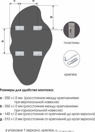 Интерьерные зеркала Алмаз-Люкс Д-062 110x60