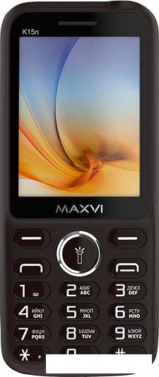 Кнопочный телефон Maxvi K15n (коричневый) Кнопочный телефон Maxvi K15n (коричневый)
