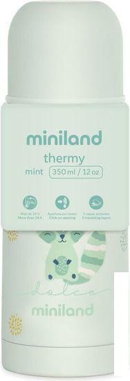 Термосы, термокружки и многоразовые стаканы Miniland Thermy Dolce 350мл (бирюзовый/енот)