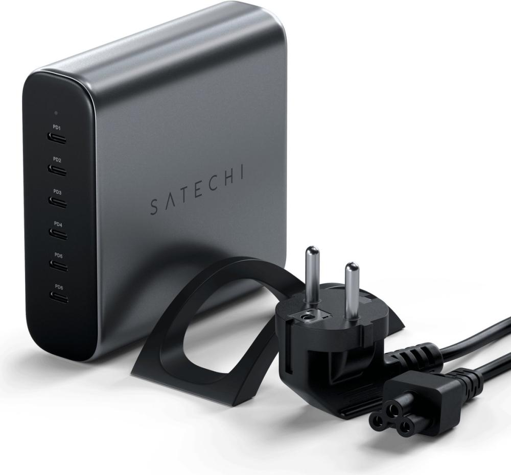 Сетевое зарядное Satechi 200W USB-C 6-Port GaN Charger ST-C200GM-EU